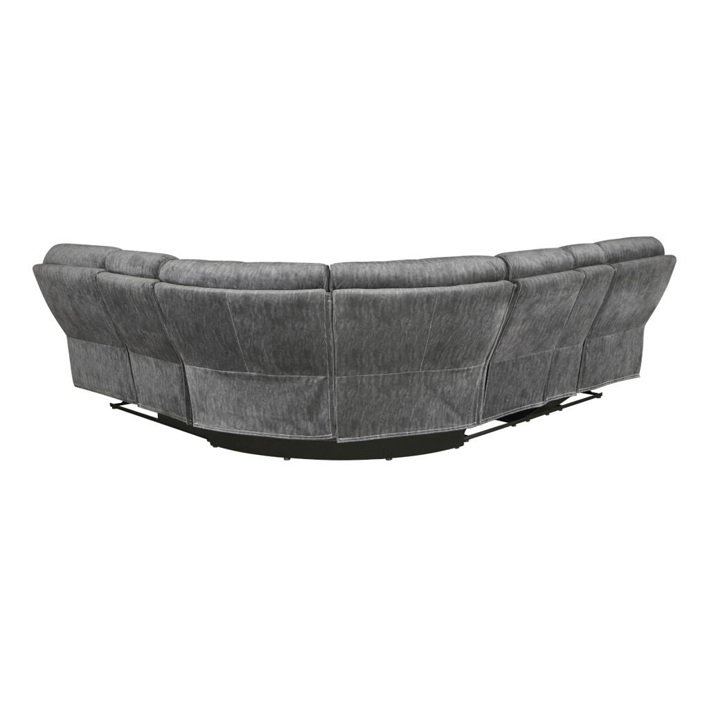 Muirfield - 3 Piece Reclining Sectional With Left Console - Gray