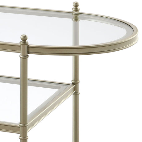 Zaba - TV Stand - Glass Top & Champagne