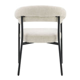 Jirina - Chenille Arm Chair (Set of 2) - Beige & Black