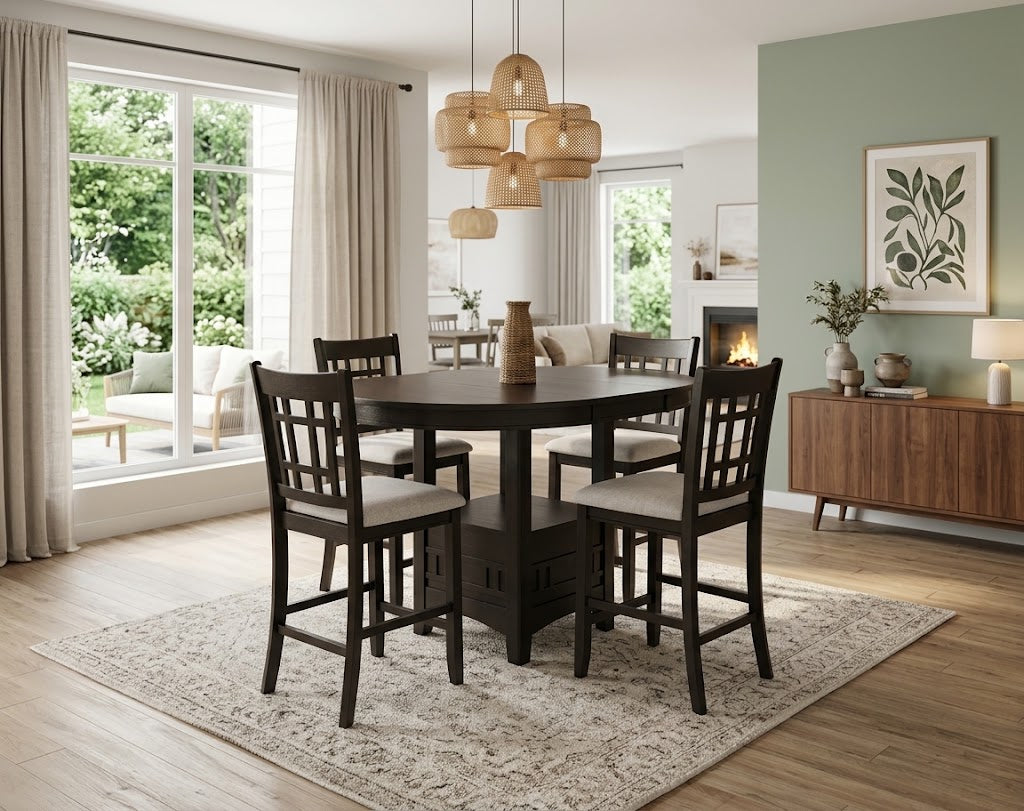 OTAVIA Espresso 5PC Counter Height Set