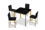 Marquina Faux Marble Black & Gold 5-PC Counter Set