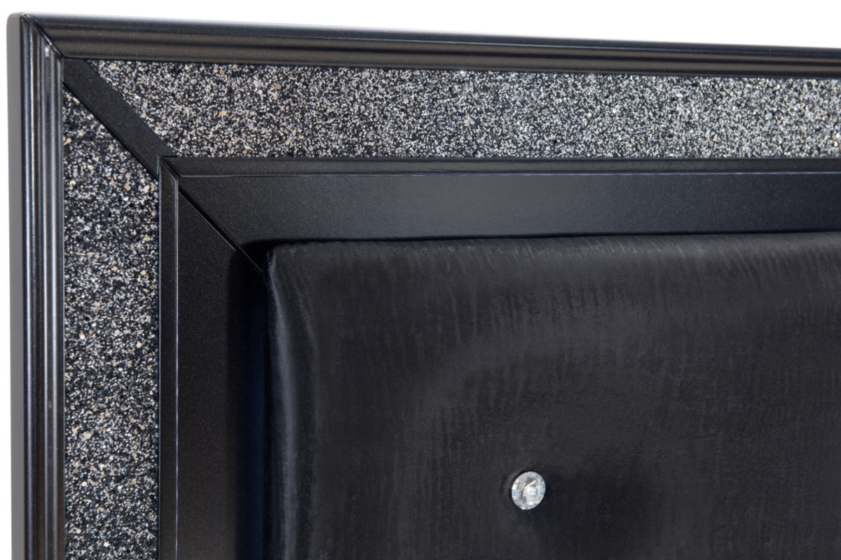 DOLCE Queen Black Lighted Bedroom Set