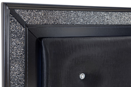 DOLCE Queen Black Lighted Bedroom Set