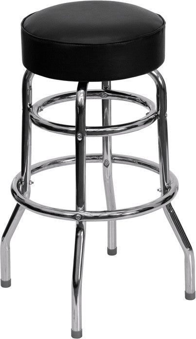 DON Chrome/Black Barstools
