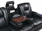DOYLE Black Powered Reclining Sofa & Loveseat with USB Port