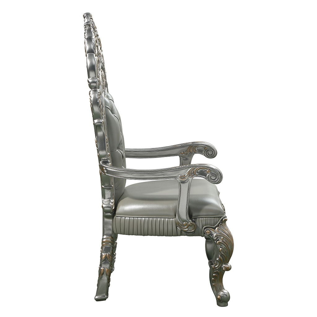 Sandoval - Arm Chair (Set of 2) - Beige Synthetic Leather & Champagne