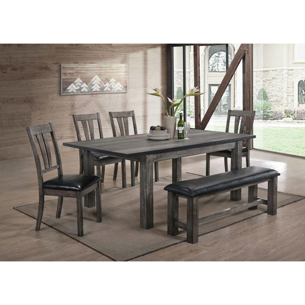 Nathan - Bench With PU Padded Seat - Gray Oak