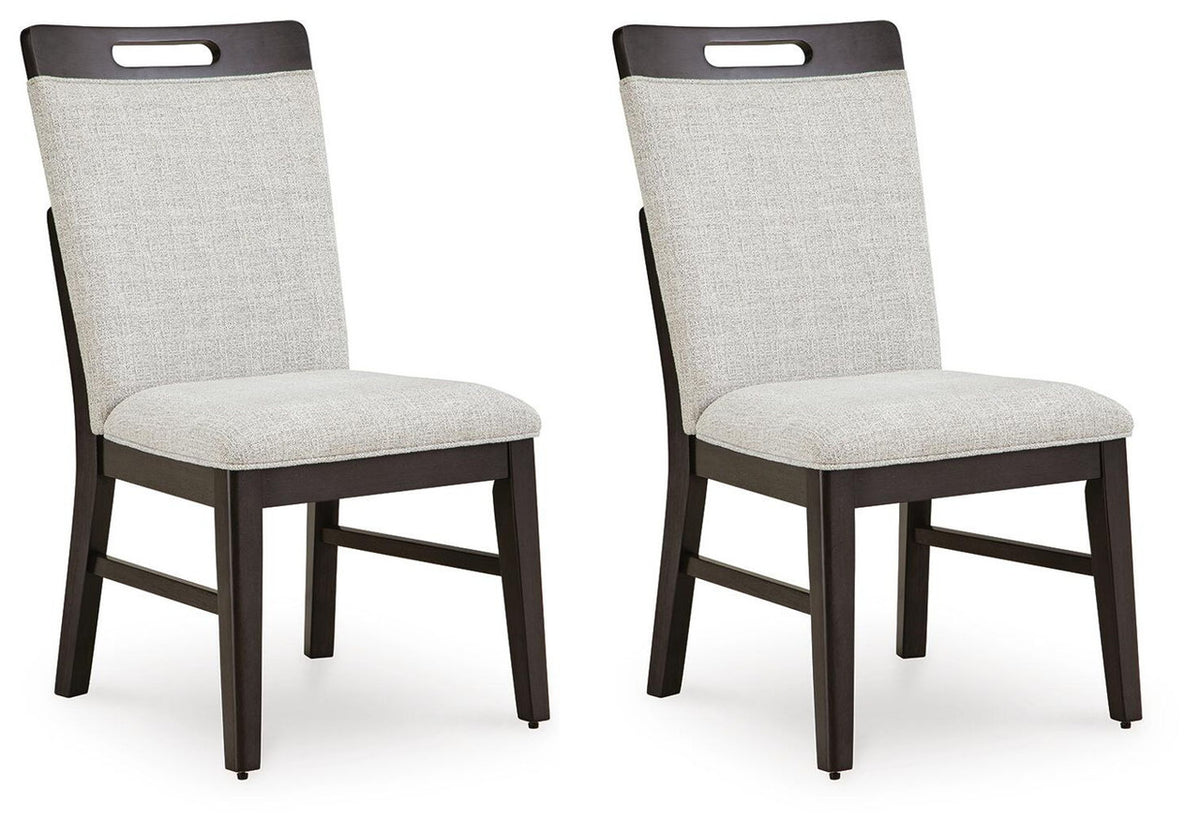 Neymorton - Dining Upholstered Side Chair (Set of 2) - Light Gray / Brown