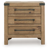 Ridgester - Three Drawer Night Stand - Light Brown