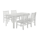 Travis Youth - 5 Piece Dining Set With Table And 4 Chairs - White