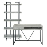 Preston - 2 Piece Desk And Bookshelf Set - Gray