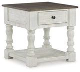 Havalance - Square End Table - White / Gray