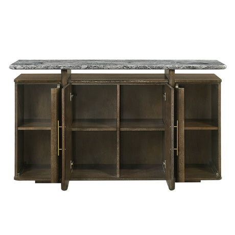 Dillon - Server With Marble Top - Natural / Walnut