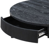 Tate - Round One Drawer Coffee Table - Black
