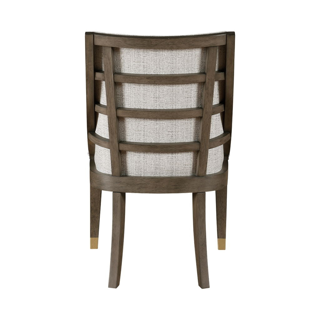 Griffin - Arm Chair (Set of 2) - Pearl Silver / Dark Brown