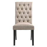 Morland - Side Chair (Set of 2) - Tan Linen & Vintage Black