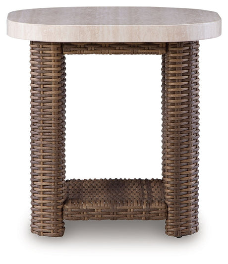 Dolan Creek - Square End Table - Beige / Brown