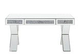 Noralie - 32" Writing Desk - Mirrored & Faux Diamonds