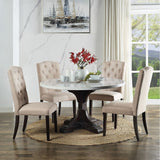 Gerardo - Dining Table - White Marble Top & Weathered Espresso