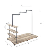 Brantley - 63" Hanger Rack - Oak & Sandy Gray