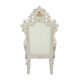 Adara - Arm Chair (Set of 2) - Pearl White Synthetic Leather & Antique White