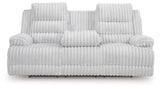 Rhines Falls - Reclining Power Sofa With Drop Down Table - Alloy