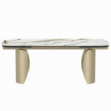 Cora - Dining Table - Ceramic Top & Golden Champange