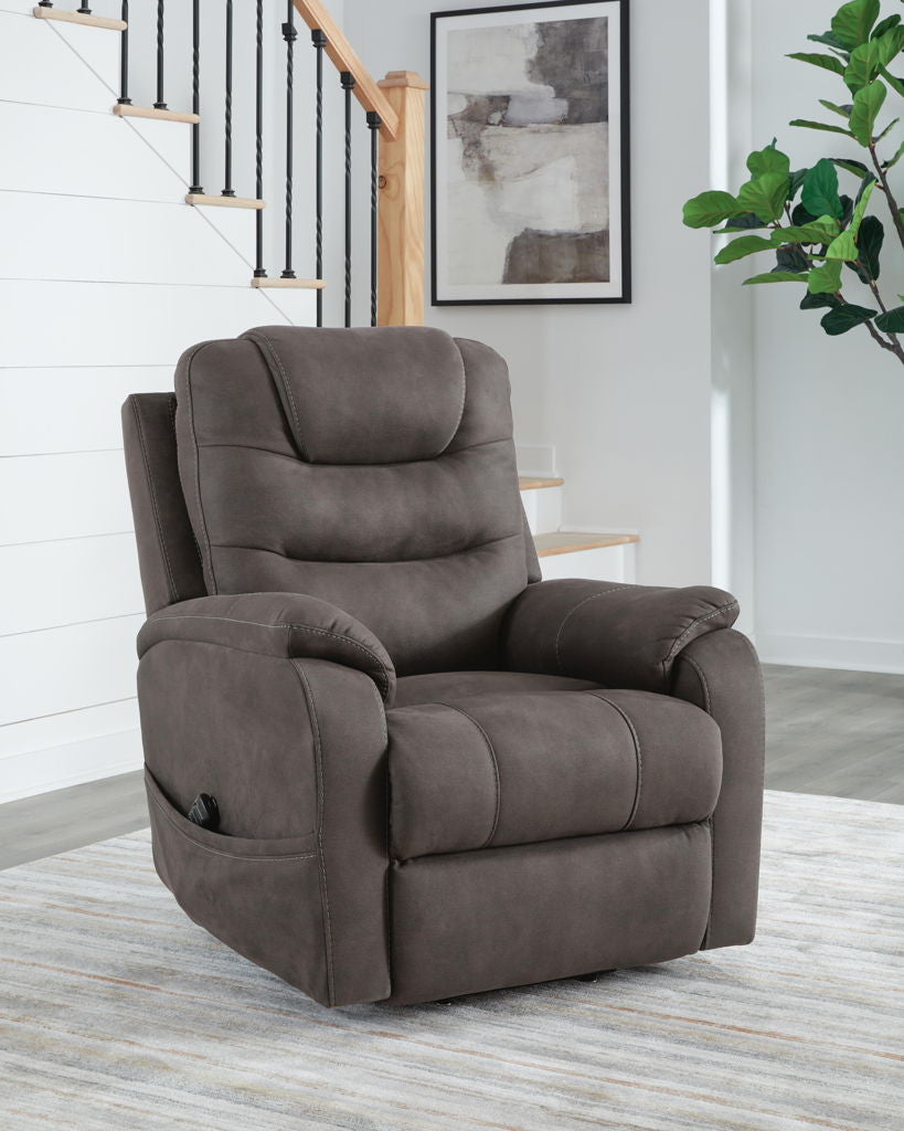 Snowfield - Power Lift Recliner - Gunmetal