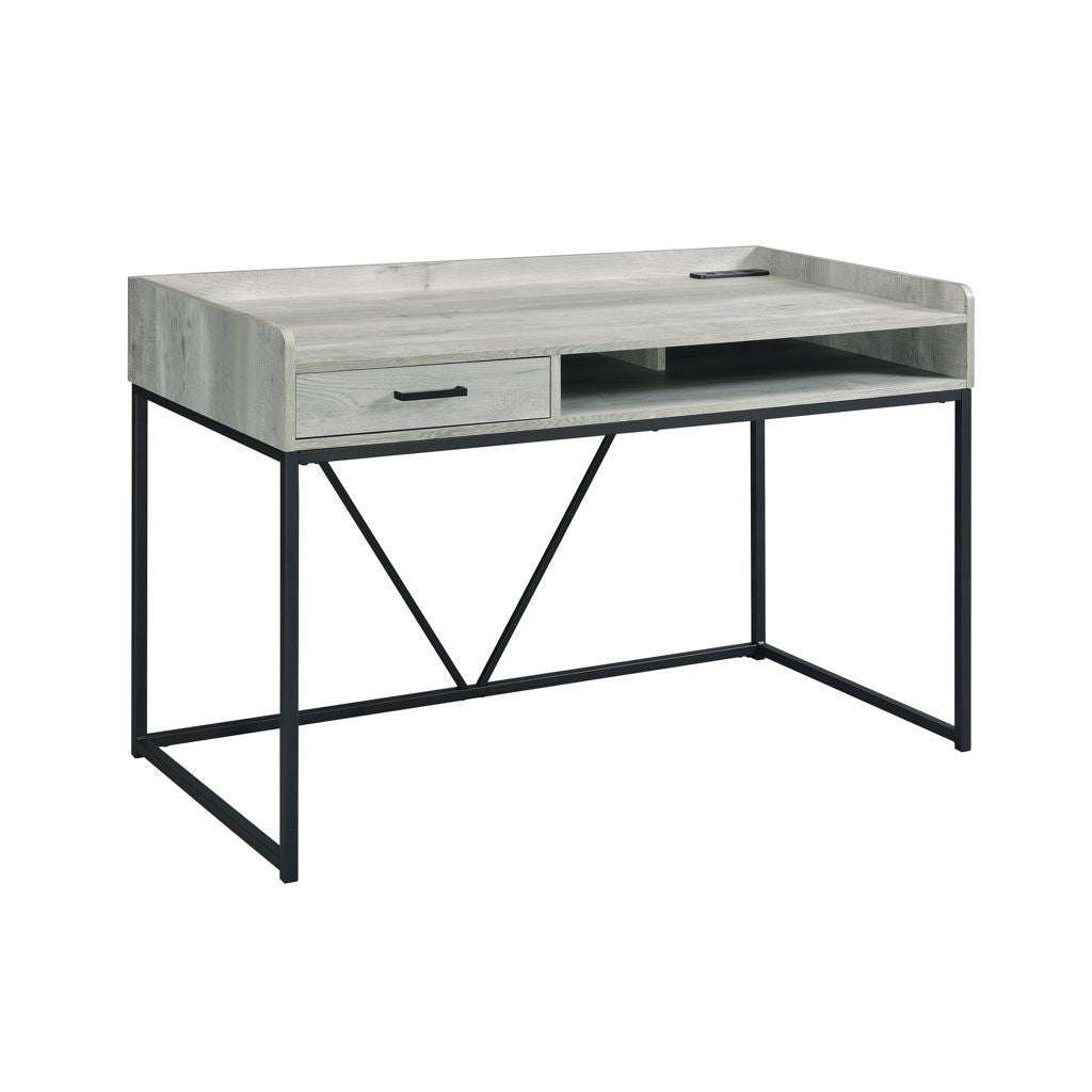 Preston - 2 Piece Desk And Bookshelf Set - Gray