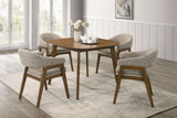 Miller - 5 Piece Set (39" Square Dining Table With 4 Arm Chairs) - Walnut / Gray