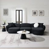 Lucifer - Sectional Sofa With 3 Pillows - Black Shimmer Chenille