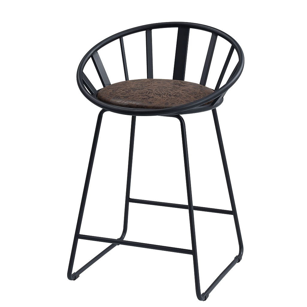 Zudora - Counter Height Chair (Set of 2) - Synthetic Leather & Black