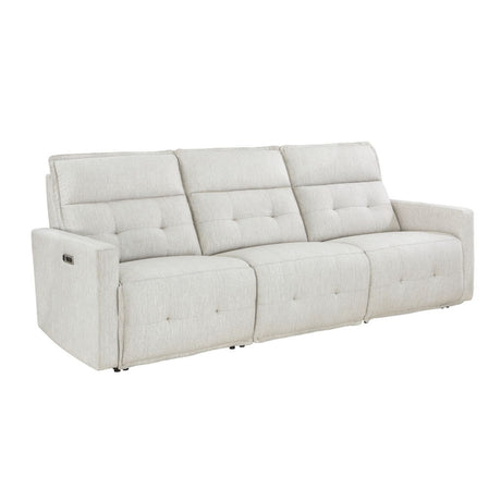 Salida - Power Double Reclining Sofa With Power Headrests - White