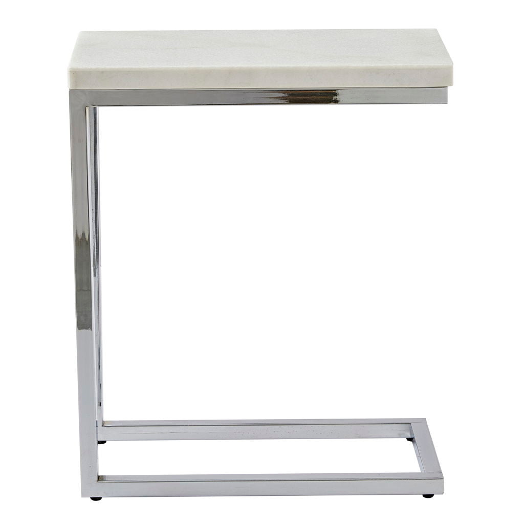 Echo - Marble Top Chairside Table - White