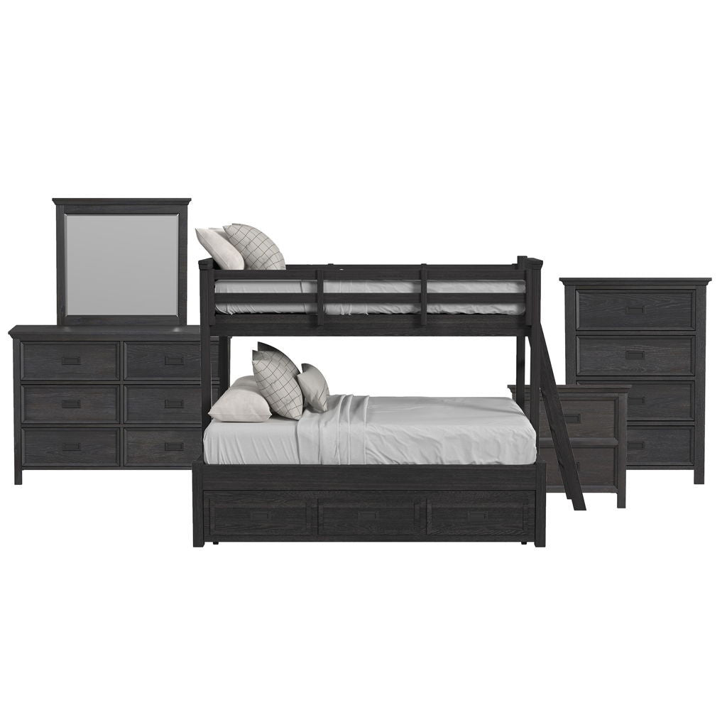 Hampton Kids - Bunk With Ladder And Trundle Bedroom Set