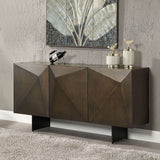 Malika - Ceramic Top Server - Copper Cross Brushed