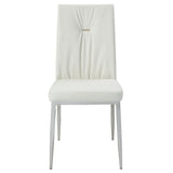 Kamaile - Side Chair (Set of 2) - Beige Synthetic Leather & Chrome