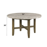 Karsen - Dining Table With Marble Top - Natural Marble Top & Rustic Oak
