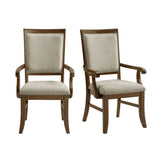 Phillipe - Dining Arm Chair With Fabric (Set of 2) - Cherry And Gray
