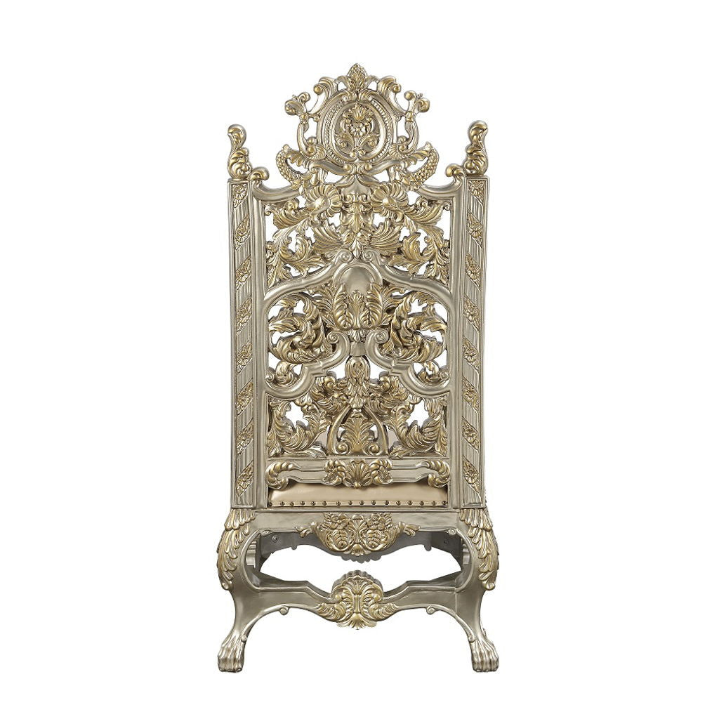 Danae - Arm Chair (Set of 2) - Synthetic Leather , Champagne & Gold