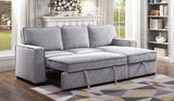 ELIJAH Gray 92" Wide Reversible Sectional with Pull-Out Sleeper & Storage (RTA)