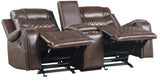 EMPEROR Brown Suede Reclining Sofa & Loveseat