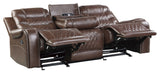 EMPEROR Brown Suede Reclining Sofa & Loveseat