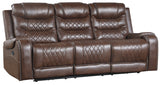 EMPEROR Brown Suede Reclining Sofa & Loveseat