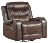 Emperor Brown 40" Wide Swivel Glider Recliner Chair