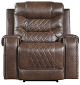 Emperor Brown 40" Wide Swivel Glider Recliner Chair