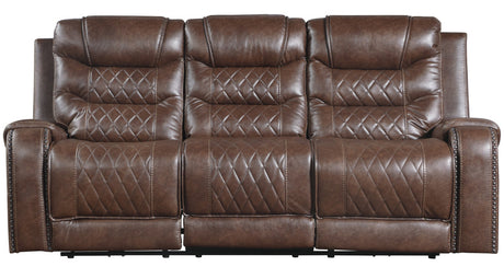 EMPEROR Brown Suede Reclining Sofa & Loveseat