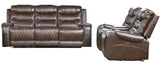 EMPEROR Brown Suede Reclining Sofa & Loveseat