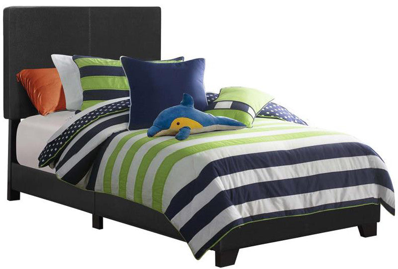 EVAN Black Faux Leather 46" Height Youth Bed