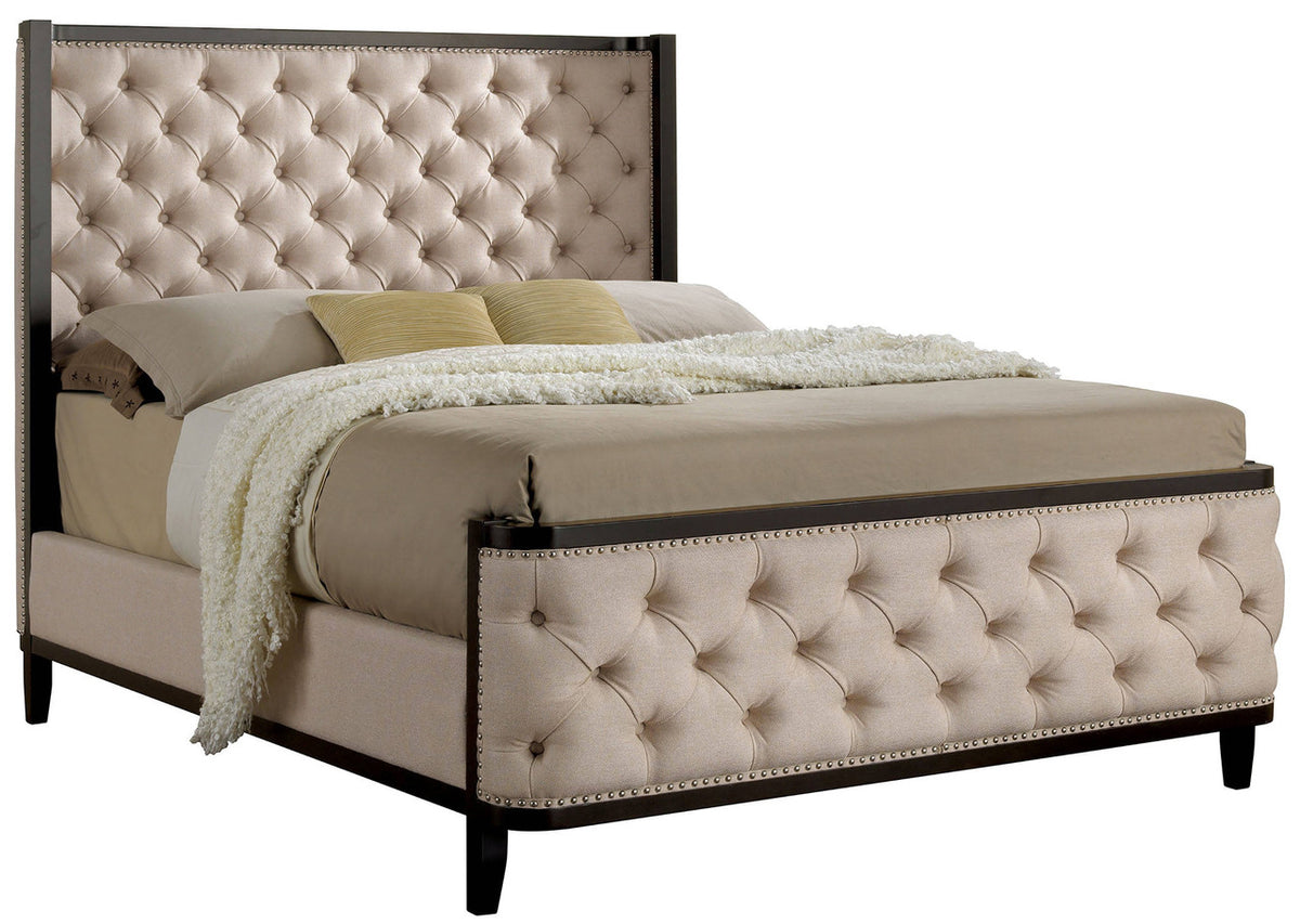 EVELIA Ivory Fabric Bed